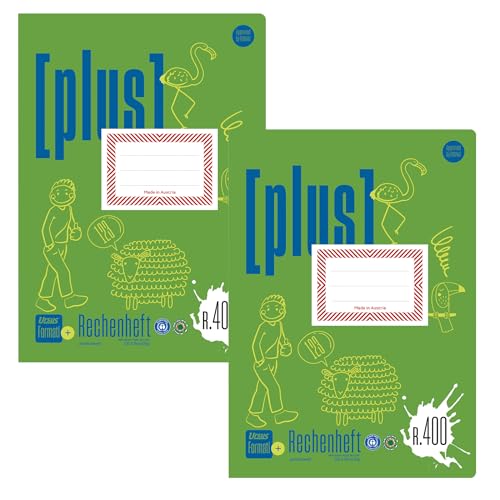 Formati Plus Rechenheft R.400 A4 20 Blatt, 5 mm kariert, 2 Stück, aus 100% Recyclingpapier, für die Grundschule Formati Plus Rechenheft R.400 A4 20 Blatt, 5 mm kariert, 2 Stück, aus 100% Recyclingpapier, für die Grundschule von Formati