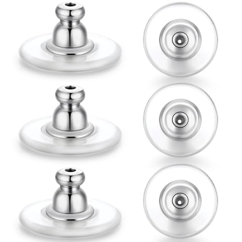 Formulen 6 Stück große Ohrring-Verschlüsse, 12 mm, verschließbare Ohrring-Verschlüsse für große Ohrstecker/hängende schwere Ohrringe, hypoallergen, klar, bequem für Damen und Herren von Formulen