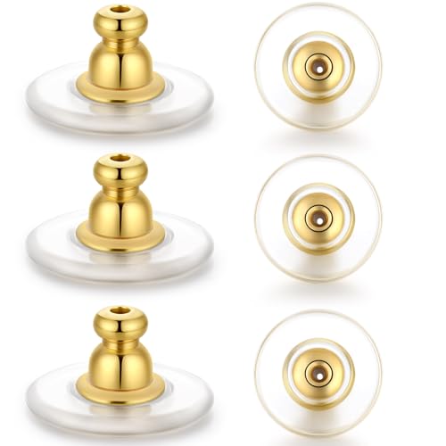 Formulen Ersatz-Ohrring-Verschlüsse für große Ohrstecker, 12 mm, für große Ohrstecker/schwere Ohrringe, hypoallergen, klar, bequem für Damen und Herren, goldfarben, 6 Stück Formulen Ersatz-Ohrring-Verschlüsse für große Ohrstecker, 12 mm, für große Ohrstecker/schwere Ohrringe, hypoallergen, klar, bequem für Damen und Herren, goldfarben, 6 Stück von Formulen