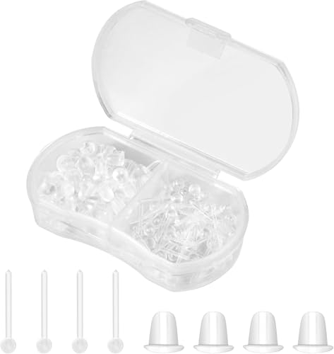Kunststoff-Kugel-Ohrringe, transparente Ohrringe, Ohrstecker und Verschlüsse, Silikon-Ohrstecker, 100 Paar von Formulen