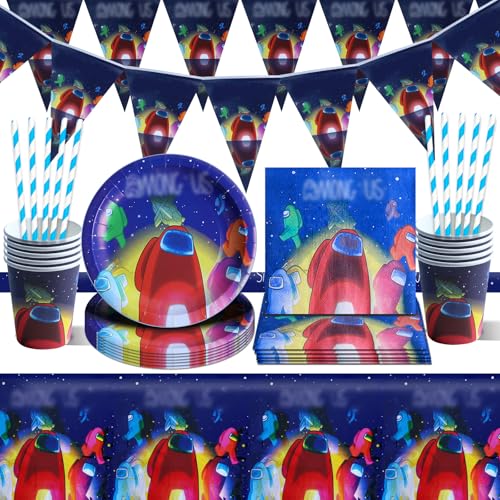 52 PCS Amon Geburtstag Set, Amon Geburtstag Deko, Amon Geburtstag Party Set, Geburtstag Party Dekorationen Supplies Für Kinder, Geburtstagsparty Zubehör, Pappbecher, Papierstrohhalme, Pappteller 52 PCS Amon Geburtstag Set, Amon Geburtstag Deko, Amon Geburtstag Party Set, Geburtstag Party Dekorationen Supplies Für Kinder, Geburtstagsparty Zubehör, Pappbecher, Papierstrohhalme, Pappteller von Forninc