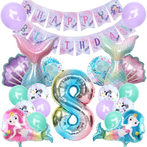 Geburtstag Deko 8 Jahre, Ballon, Geburtstag Deko, Deko Kindergeburtstag, Helium Ballons Set, für Mädchen Deko Kindergeburtstag. von Forninc