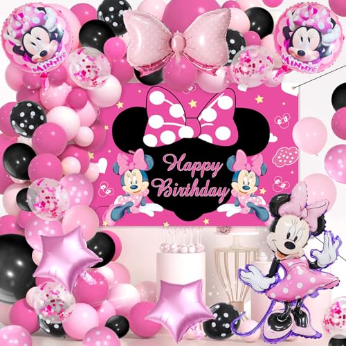 Minnie Party Dekoration, Minnie Party Luftballons, Minnie Folienballon, Themed Geburtstag Dekorationen, Fotohintergrund, Balloons,für Kindergeburtstag Dekorationen von Forninc