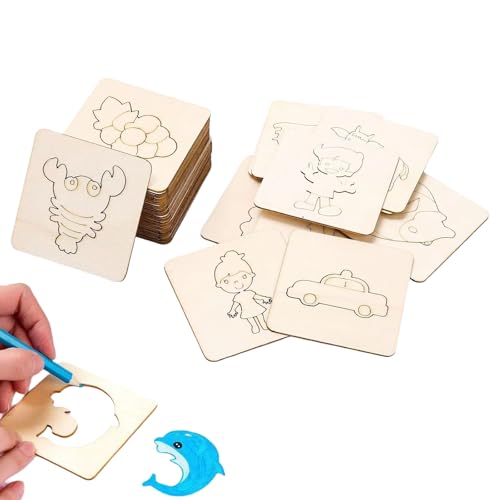 Forreen Malschablonen Kinder, 60 Stück Zeichenschablonen aus Holz Pädagogische DIY Schablonen Set Wiederverwendbares Malerei Schablonen für Kinder im Alter von 4–8 Jahren zum Zeichnen Forreen Malschablonen Kinder, 60 Stück Zeichenschablonen aus Holz Pädagogische DIY Schablonen Set Wiederverwendbares Malerei Schablonen für Kinder im Alter von 4–8 Jahren zum Zeichnen von Forreen
