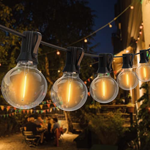 Fortand Lichterkette Außen Strom, 20m LED Lichterkette Glühbirnen 50+4 G40 Birnen Outdoor Lichterkette Warmweiss IP44 Wasserdicht Plastikbirnen Warmweiß Innen Außen LED Lichterketten für Garten Party von Fortand