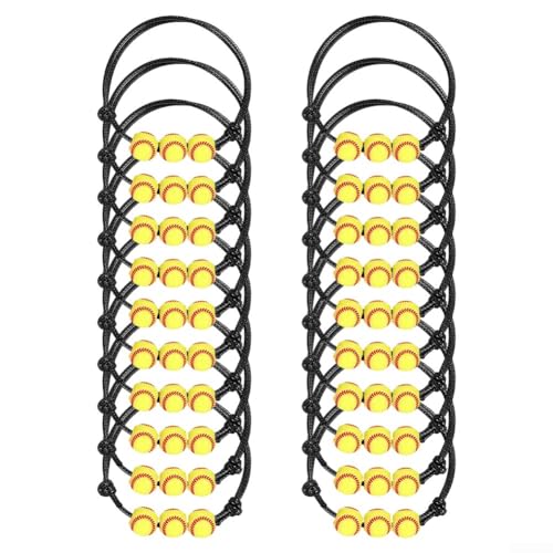 20 verstellbare Sport-Charm-Armbänder, ideal für Jungenpartys, Schulbelohnungen und Team (Softball) von FortunateSweet