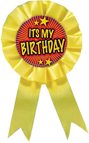Forum Novelties Party Supplies 69953 This Piece Award Ribbon-It's My Birthday, Yellow, One Size, Multicolor (Pack of 6) von Forum Novelties