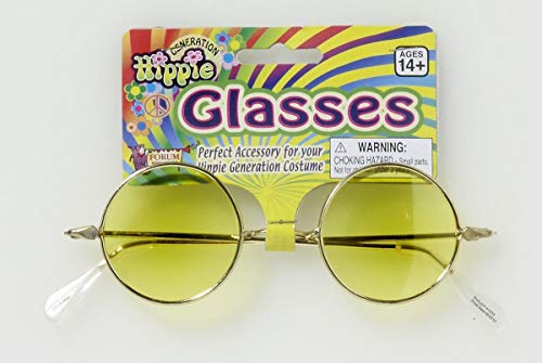 Forum Novelties Round Hippie Costume Glasses Adult: Yellow Lenses One Size von Forum Novelties