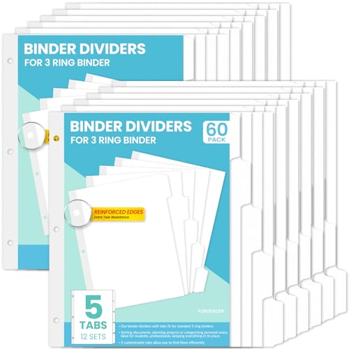 Forvencer Ordner-Trennblätter für 3-Ringordner, 12 Stück Forvencer Ordner-Trennblätter für 3-Ringordner, 12 Stück von Forvencer