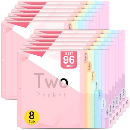Forvencer Trennblätter mit 24 Fächern, 8 Registerkarten für 3-Ringordner, mehrfarbig, 12 Sets Forvencer Trennblätter mit 24 Fächern, 8 Registerkarten für 3-Ringordner, mehrfarbig, 12 Sets von Forvencer
