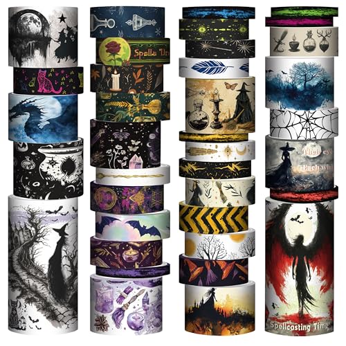 37 Rollen Washi Tape Set - Hexen Thema Dekoratives Klebeband Bunt Buntes Masking Tape für Scrapbooking Supplies, Diy Handwerk, verschönern Bullet Journals, Planners, Geschenkdekoration Verpackung 37 Rollen Washi Tape Set - Hexen Thema Dekoratives Klebeband Bunt Buntes Masking Tape für Scrapbooking Supplies, Diy Handwerk, verschönern Bullet Journals, Planners, Geschenkdekoration Verpackung von Forwaarss