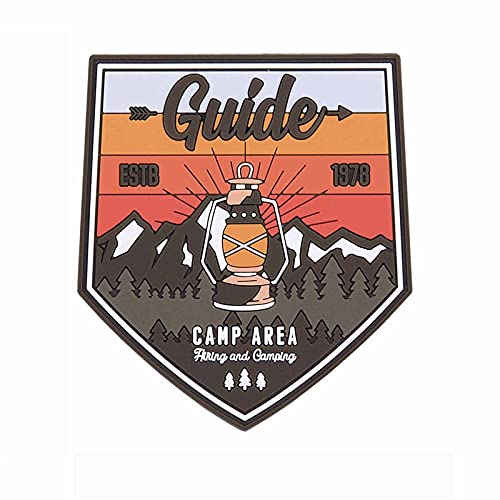 3D Gummi Patch Guide Camp Area Hking and Camping 8 x7 cm von Fosco Industries