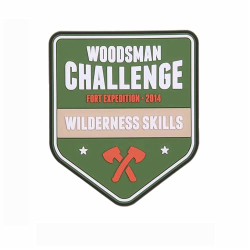 3D Gummi Patch Woodsman Challenge Adventure 7,9 x 6,8 cm Wander Abenteuer Wilderness Skills von Fosco Industries