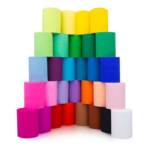 Fosdaling 30 Farben Krepppapier Bunt, Bunte Luftschlangen, Kreppband eignet sich für Richtfest & Partys & Feiertag, Pastell DIY Floristenkrepp(5cm×10m; Rot, Grün, Weiß, Blau, Schwarz, Rosa, Gelb usw) Fosdaling 30 Farben Krepppapier Bunt, Bunte Luftschlangen, Kreppband eignet sich für Richtfest & Partys & Feiertag, Pastell DIY Floristenkrepp(5cm×10m; Rot, Grün, Weiß, Blau, Schwarz, Rosa, Gelb usw) von Fosdaling
