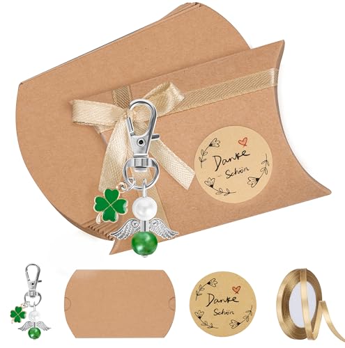 Foshird Gastgeschenke Taufe mit 15 Stück Schlüsselanhänger Schutzengel Grün Kleeblatt Kissenschachtel Dankeschön Aufkleber Satinband Abschiedsgeschenk Mitgebsel für Hochzeit Geburtstag Weihnacht Foshird Gastgeschenke Taufe mit 15 Stück Schlüsselanhänger Schutzengel Grün Kleeblatt Kissenschachtel Dankeschön Aufkleber Satinband Abschiedsgeschenk Mitgebsel für Hochzeit Geburtstag Weihnacht von Foshird