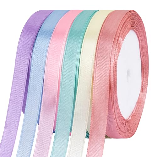Foshird Pastellband für 10 mm dünne Ringelbänder zum Basteln, Geschenkverpacken, Haarschleifen, Party-Dekorationen, Hochzeit, Auto, Kuchen, Weihnachten Foshird Pastellband für 10 mm dünne Ringelbänder zum Basteln, Geschenkverpacken, Haarschleifen, Party-Dekorationen, Hochzeit, Auto, Kuchen, Weihnachten von Foshird