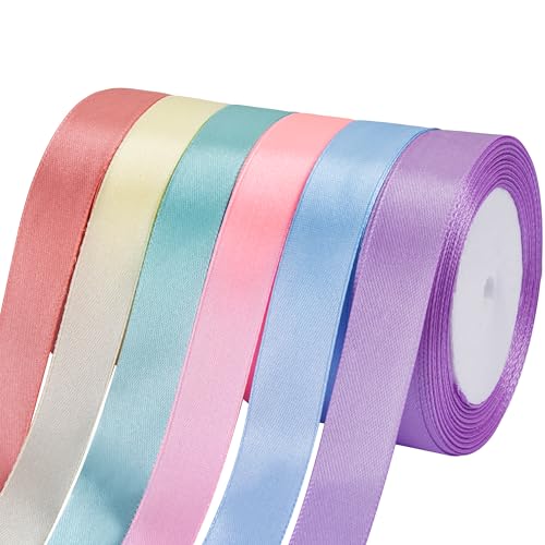 Foshird Pastellfarbenes Satinband, 20 mm dick, zum Basteln, Geschenkverpacken, Haarschleifen, Party-Dekorationen, Hochzeit, Auto, Kuchen, Weihnachten Foshird Pastellfarbenes Satinband, 20 mm dick, zum Basteln, Geschenkverpacken, Haarschleifen, Party-Dekorationen, Hochzeit, Auto, Kuchen, Weihnachten von Foshird