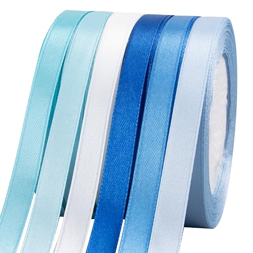 Foshird Satinband Blau 10mmx22m Geschenkband Hellblau Schleifenband Hochzeit Polyester DunkelBlau Bänder zum Basteln Weiß Dekoband für Luftballons Geburtstag DIY Geschenkverpackung Foshird Satinband Blau 10mmx22m Geschenkband Hellblau Schleifenband Hochzeit Polyester DunkelBlau Bänder zum Basteln Weiß Dekoband für Luftballons Geburtstag DIY Geschenkverpackung von Foshird