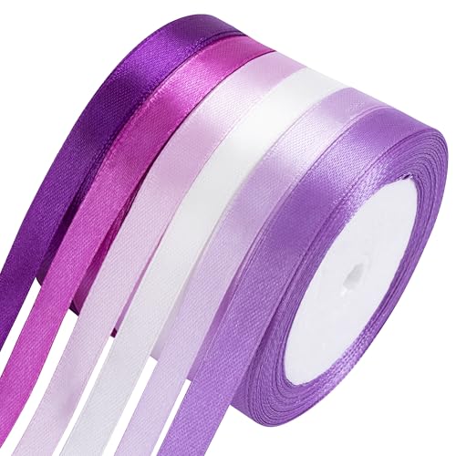 Foshird Satinband Lila 10mm x 22m Geschenkband Lila Schleifenband Hochzeit Bänder zum Basteln Weiß Dekoband für Luftballons Geburtstag DIY Geschenkverpackung Foshird Satinband Lila 10mm x 22m Geschenkband Lila Schleifenband Hochzeit Bänder zum Basteln Weiß Dekoband für Luftballons Geburtstag DIY Geschenkverpackung von Foshird