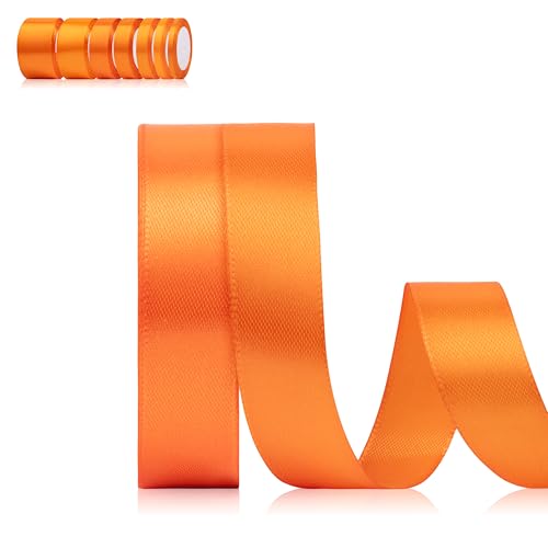 Foshird Satinband Orange 20mm x 22m Geschenkband Breit Schleifenband Polyester Bänder zum Basteln Dekoband für Geschenkverpackung Geburtstag Hochzeit DIY von Foshird