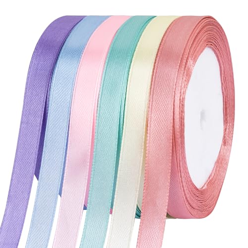 Foshird Satinband Pastell 10mmx22m Geschenkband Bunt Schleifenband 6 Farben Bänder zum Basteln Dekoband für Luftballons Hochzeit Geburtstag DIY Geschenkverpackung Foshird Satinband Pastell 10mmx22m Geschenkband Bunt Schleifenband 6 Farben Bänder zum Basteln Dekoband für Luftballons Hochzeit Geburtstag DIY Geschenkverpackung von Foshird