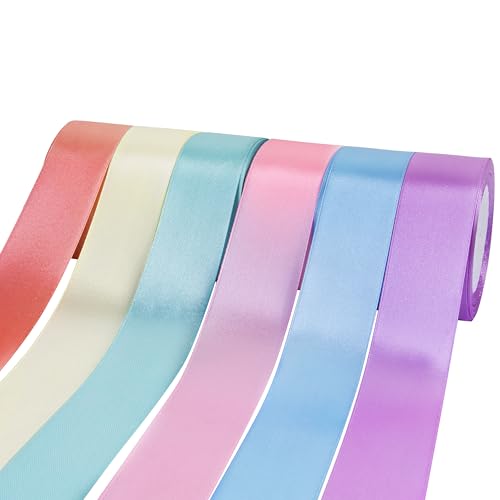 Foshird Satinband Pastell 40mmx22m Geschenkband Pastell Schleifenband 6 Farben Bänder zum Basteln Dekoband für Hochzeit Geburtstag DIY Geschenkverpackung Foshird Satinband Pastell 40mmx22m Geschenkband Pastell Schleifenband 6 Farben Bänder zum Basteln Dekoband für Hochzeit Geburtstag DIY Geschenkverpackung von Foshird