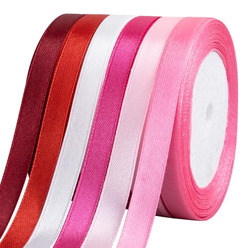 Foshird Satinband Rosa 10mm x 22m Geschenkband Rot Schleifenband Hochzeit Bänder zum Basteln Weiß Dekoband für Luftballons DIY Geschenkverpackung Geburtstag Weihnachten Foshird Satinband Rosa 10mm x 22m Geschenkband Rot Schleifenband Hochzeit Bänder zum Basteln Weiß Dekoband für Luftballons DIY Geschenkverpackung Geburtstag Weihnachten von Foshird