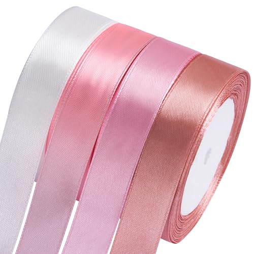 Foshird Satinband Rosa 20mmx22m Geschenkband Rosa Schleifenband Hochzeit Bänder zum Basteln Weiß Dekoband für Luftballons DIY Geschenkverpackung Geburtstag Foshird Satinband Rosa 20mmx22m Geschenkband Rosa Schleifenband Hochzeit Bänder zum Basteln Weiß Dekoband für Luftballons DIY Geschenkverpackung Geburtstag von Foshird