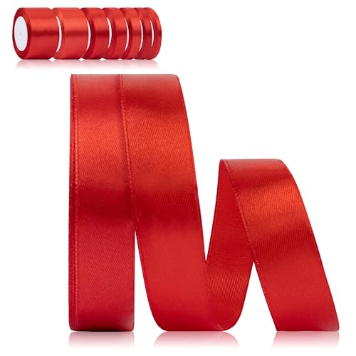 Foshird Satinband Rot 20mm x 22m Geschenkband Breit Schleifenband Hochzeit Polyester Bänder zum Basteln Dekoband für Geschenkverpackung Geburtstag Weihnachten DIY Foshird Satinband Rot 20mm x 22m Geschenkband Breit Schleifenband Hochzeit Polyester Bänder zum Basteln Dekoband für Geschenkverpackung Geburtstag Weihnachten DIY von Foshird