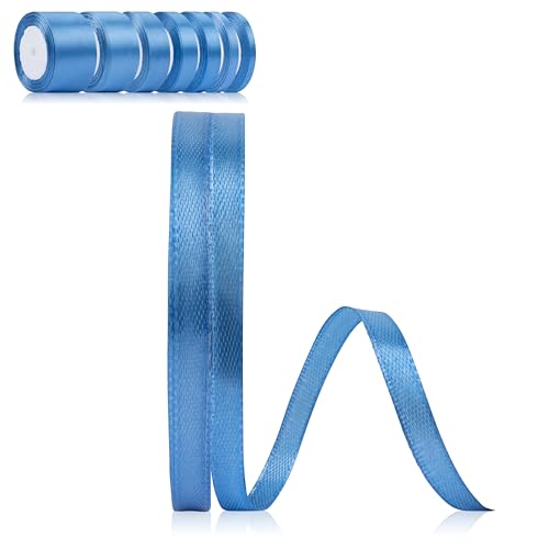 Foshird Schleifenband Blau 6mm x 22m Geschenkband Blau Satinband Bänder zum Basteln Dekoband für Geschenkverpackung Geburtstag Hochzeit DIY Foshird Schleifenband Blau 6mm x 22m Geschenkband Blau Satinband Bänder zum Basteln Dekoband für Geschenkverpackung Geburtstag Hochzeit DIY von Foshird