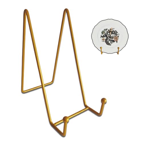 Fosinz 2 Stück Tellerständer für Display – Staffelei Ständer Metallhalter für Bild, dekorative Teller, Bilderrahmen, Buch (Gold, 15,5 cm) von Fosinz