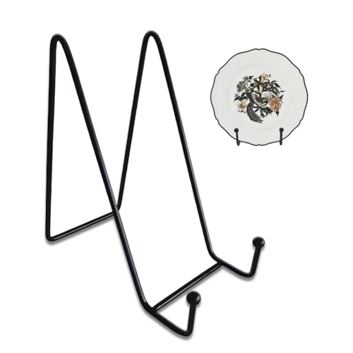 Fosinz 2 Stück Tellerständer für Display – Staffelei Ständer Metallhalter für Bild, dekorative Teller, Bilderrahmen, Buch (schwarz, 15,2 cm) von Fosinz