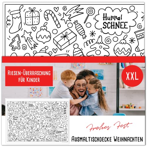 Ausmal-Tischdecke Weihnachten by draWmee - Weihnachtsmaldecke für Mädchen & Jungen - Papier-Tischdecke zum Bunt Ausmalen - Geschenk-Idee Kinder von Fotospiel