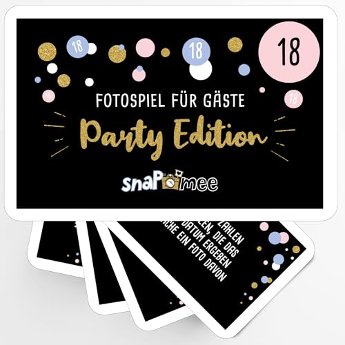 Fotospiel 18 Geburtstag by snaPmee - 50 Fotoaufgaben als Party-Spiel für Gäste - Geschenk-Idee Mädchen & Jungen - Gästebuch Ergänzung von Fotospiel