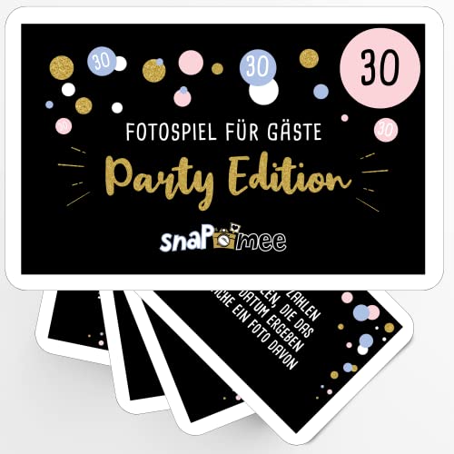 Fotospiel 30 Geburtstag by snaPmee - 50 Fotoaufgaben als Party-Spiel für Gäste - Geschenk-Idee Frauen & Männer - Gästebuch Ergänzung von Fotospiel
