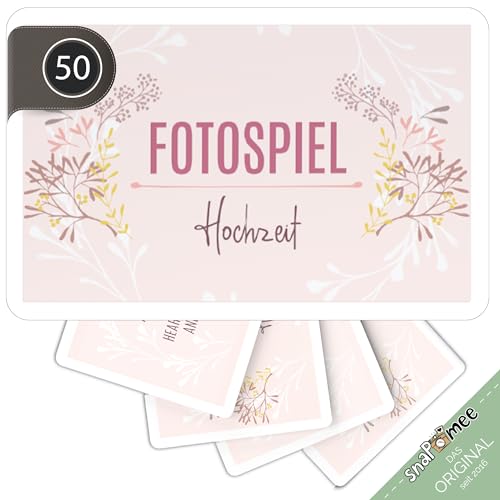 Fotospiel Hochzeit - Das Original von snaPmee - 50+4 Fotoaufgaben - Hochzeitsspiel für Gäste & Brautpaar (Rosa) von Fotospiel