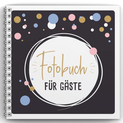 Fotospiel Party Fotobuch by snaPmee - Fotoalbum mit Platzhaltern für 50 Fotoaufgaben - Hardcover mit weißer Spiralbindung - Größe 21x21cm, 300 g/m² Papier (extra dick) von Fotospiel