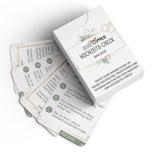 Hochzeits-Check by snaPmee - Witziges Quiz Spiel für JGA & Hochzeit - 50 Quizfragen zur Hochzeitsplanung, Rekorden, Promis & Co - Geschenk Braut, Bräutigam, Trauzeugin von Fotospiel