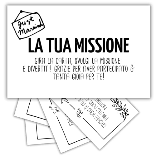 Just Married (Italienisch) by snaPmee - Hochzeitsspiel mit 108 Aufgaben für Gäste & Brautpaar - 10 Kategorien mit Fotoaufgaben & mehr von Fotospiel