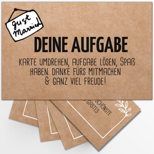 Just Married by snaPmee - Hochzeitsspiel mit 108 Aufgaben für Gäste & Brautpaar - 10 Kategorien - Kraftpapier Just Married by snaPmee - Hochzeitsspiel mit 108 Aufgaben für Gäste & Brautpaar - 10 Kategorien - Kraftpapier von Fotospiel
