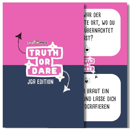 Wahrheit oder Pflicht JGA Edition by snaPmee - Truth or Dare Spiel zum Junggesellenabschied Frauen - 30 Karten mit Pflicht-Fotoaufgaben für Braut & Team Bride Wahrheit oder Pflicht JGA Edition by snaPmee - Truth or Dare Spiel zum Junggesellenabschied Frauen - 30 Karten mit Pflicht-Fotoaufgaben für Braut & Team Bride von Fotospiel