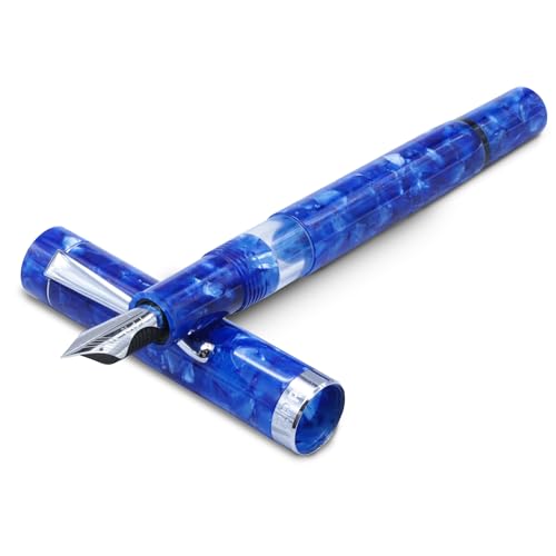 Jaipur V2 Füllfederhalter mit Kolbenfüllung, nachfüllbar, ultraflexibel, kursiv mit Edelstahlfeder, Luxus-Stifte mit Acrylkörper und Ebonit-Füllung, Füllfederhalter für Journaling und Kalligraphie von Fountain Pen Revolution