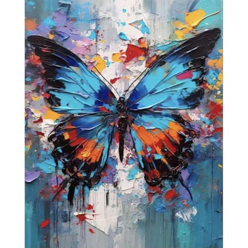 Malen Nach Zahlen Erwachsene Schmetterling, Malen Nach Zahlen für Erwachsene Tiere, Paint by Numbers Adult auf Leinwand ohne Rahmen, DIY Acryl Painting by Numbers für Home Wall Decor Geschenk 40x50 CM von Fountor