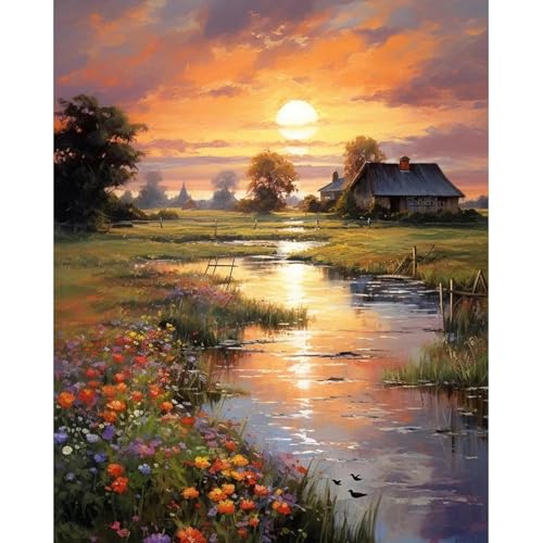 Malen Nach Zahlen Erwachsene Sonnenuntergang, landschaft Malen Nach Zahlen für Erwachsene, Paint by Numbers Adult auf Leinwand ohne Rahmen, Painting by Numbers für Home Wall Decor Geschenk 40x50 CM Malen Nach Zahlen Erwachsene Sonnenuntergang, landschaft Malen Nach Zahlen für Erwachsene, Paint by Numbers Adult auf Leinwand ohne Rahmen, Painting by Numbers für Home Wall Decor Geschenk 40x50 CM von Fountor