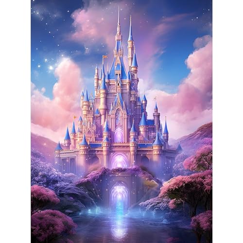 Schloss Diamond Painting Erwachsene, DIY 5d Diamond Painting Bilder Cartoon Schlossc 30x40cm, Round Full Drill Diamond Art Craft Kit für Home Wall Decor Geschenk Schloss Diamond Painting Erwachsene, DIY 5d Diamond Painting Bilder Cartoon Schlossc 30x40cm, Round Full Drill Diamond Art Craft Kit für Home Wall Decor Geschenk von Fountor