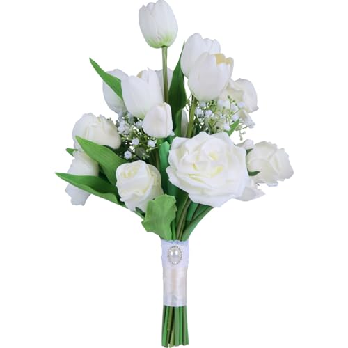 Fouriding Künstliche Weiß Calla Lily Hochzeit Bouquet,Calla Lily Braut Bouquet Brautjungfer für Zeremonie Jahrestag Partei Braut Dusche Dekoration Hochzeit Sträuße von Fouriding