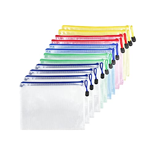 Fousenuk 12 Pcs Dokumententasche mit Reißverschluss A5, Wasserdichte Document Case, Mesh Plastic Zip Bag, Reißverschlusstasche, Zipper Pockets für Datei,Papier, Quittungen, Kosmetika, 5 Farben Fousenuk 12 Pcs Dokumententasche mit Reißverschluss A5, Wasserdichte Document Case, Mesh Plastic Zip Bag, Reißverschlusstasche, Zipper Pockets für Datei,Papier, Quittungen, Kosmetika, 5 Farben von Fousenuk