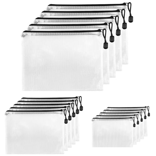 Fousenuk 15 Pcs Dokumententasche mit Reißverschluss A4A5A6, Wasserdichte Document Case, Mesh Plastic Zip Bag, Reißverschlusstasche, Zipper Pockets für Datei,Papier, Quittungen, Kosmetika, Schwarz Fousenuk 15 Pcs Dokumententasche mit Reißverschluss A4A5A6, Wasserdichte Document Case, Mesh Plastic Zip Bag, Reißverschlusstasche, Zipper Pockets für Datei,Papier, Quittungen, Kosmetika, Schwarz von Fousenuk