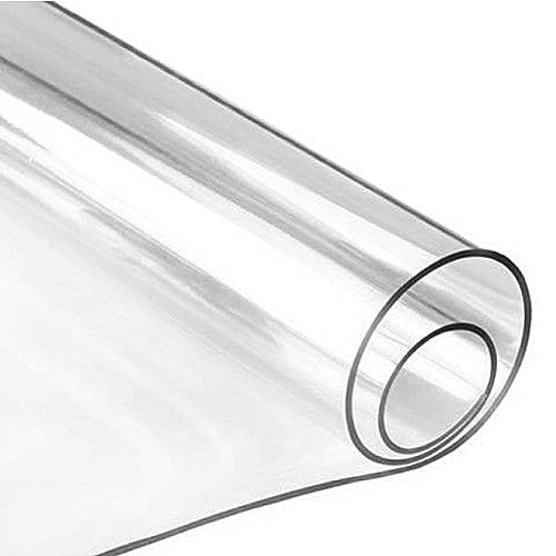 1.5mm Tischdecke Transparent, PVC-Material 90 x 160cm Abwaschbar Tischdecke, Geruchsarm, Abgerundete Ecken Tischschoner, Tischdecke Outdoor Durchsichtig von Fouvin