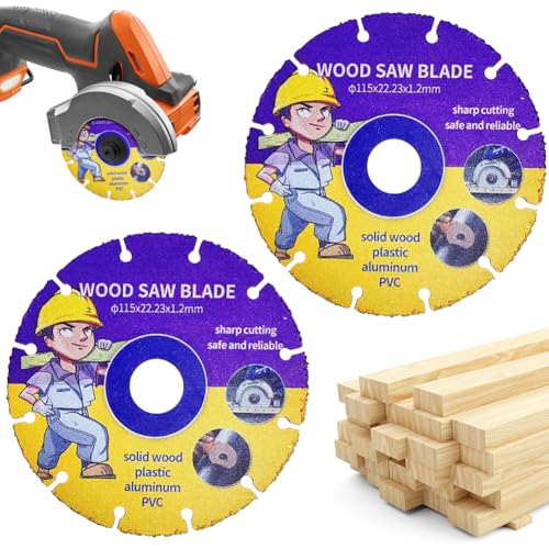 2 Pcs Trennscheiben 115 mm Winkelschleifer, Flexscheibe für Winkelschleifer Holz Multi Wheel, Hartmetall Sägeblatt für Holz, Sperrholz, Gummi, Kunststoffe, für Holzbearbeitung 2 Pcs Trennscheiben 115 mm Winkelschleifer, Flexscheibe für Winkelschleifer Holz Multi Wheel, Hartmetall Sägeblatt für Holz, Sperrholz, Gummi, Kunststoffe, für Holzbearbeitung von Fouvin